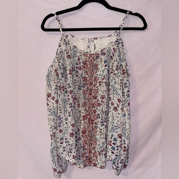 Women’s Rewind Floral Cold Shoulder Blouse - Picture 1 of 9